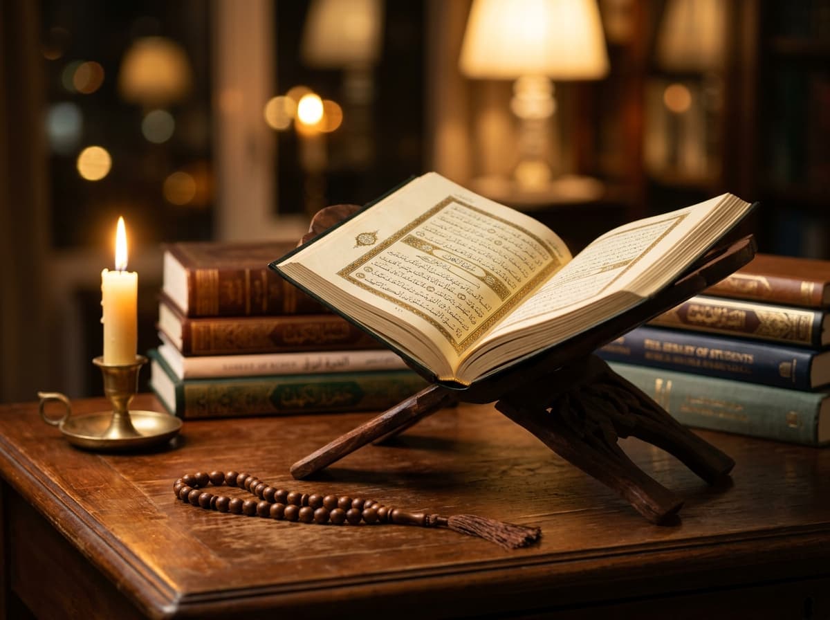 Open book with warm light